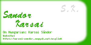 sandor karsai business card