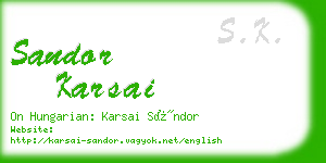 sandor karsai business card